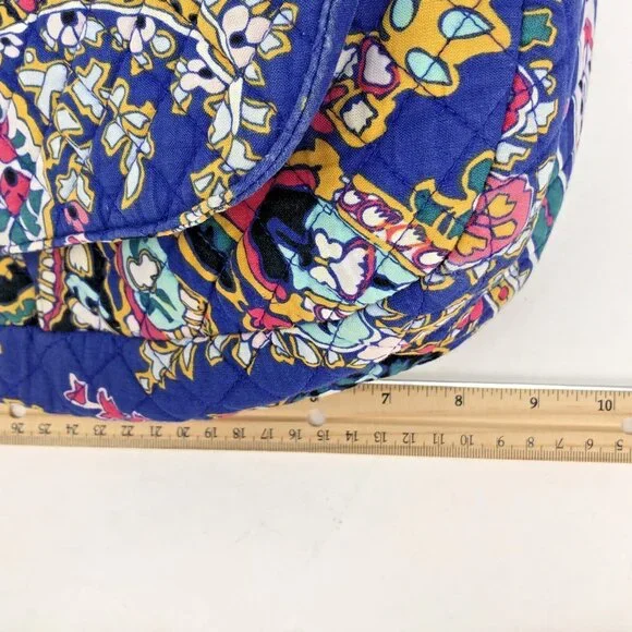Vera Bradley Purse Iconic Shoulder Bag Carson Blue Multi Romantic Paisley Quilt - Picture 7 of 14
